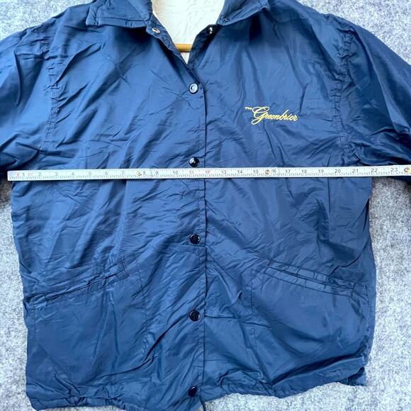 Vintage West Wind Windbreaker Jacket L Blue Logo The Greenbrier Snap Front 80s - Picture 6 of 6